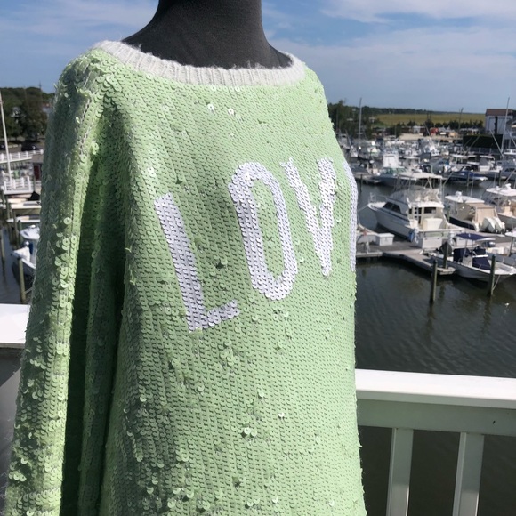 Wildfox RARE LOVE White Label Sequin Sweater Small - Picture 6 of 8